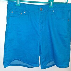 Bleu Womens Blue Shorts Size 10 Cotton/Poly/Spandex Blend